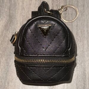 Guess Black and Gold Mini Backpack Keychain